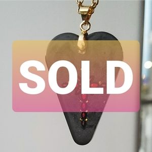 Red Cross Black Heart Handmade Necklace